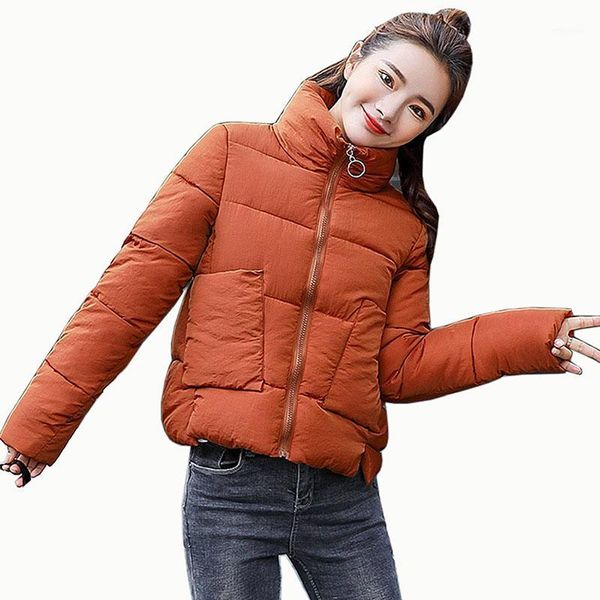 

winter jacket women tide fashion new warm coat jacket female zipper slim down cotton outwear women short coats parkas1, Black