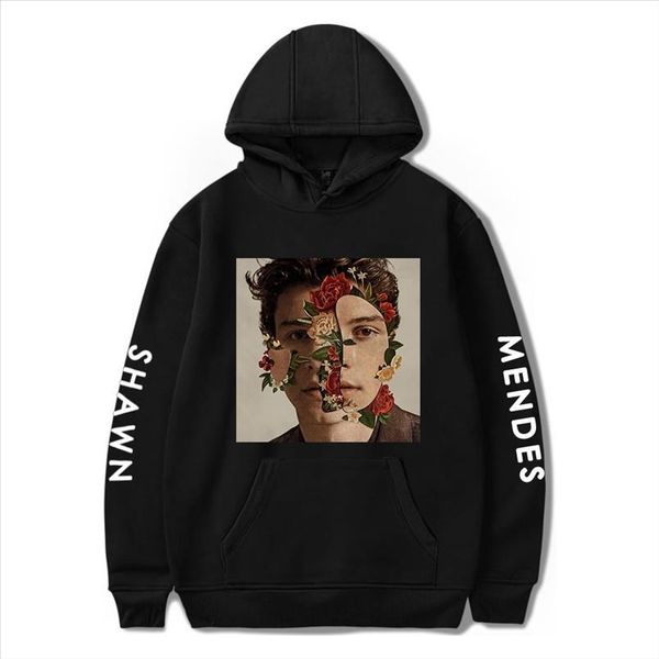 

new shawn mendes hoodie осенние женщины толстовки печать хип-хоп толстовки мужские толстовки длинные рукавы пуловеры пальто девушки женщина, Black