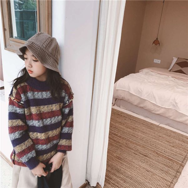 

children's korean mink wool sweater winter girls' clothing m42f, Blue