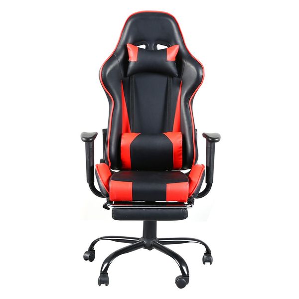 

high back swivel chair racing gaming chair office chair with footrest tier black & red