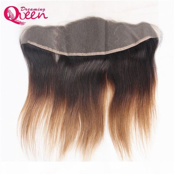 

t1b 30 color t lace frontal closure brazilian virgin human hair 13x4 ear to ear closure with baby hair pre-plucked ombre closure straight, Black