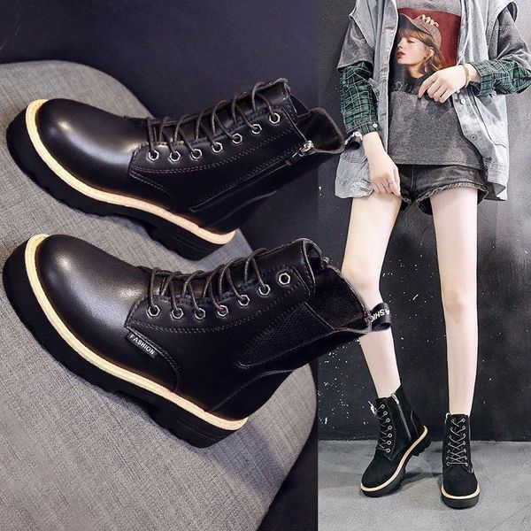 

boots cross strap flat bottom women's fashion 2021 autumn and winter leisure warm q11-1001, Black