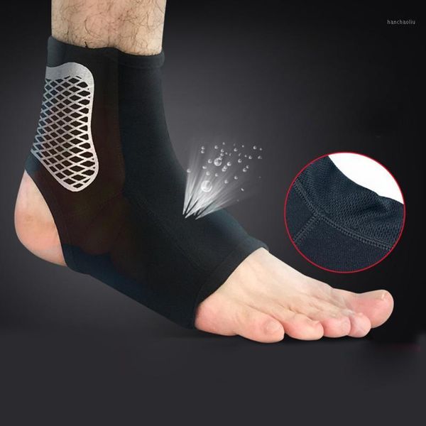 

ankle support breathable brace polyester heel opening sports protection bandage safety for basketball football1, Blue;black