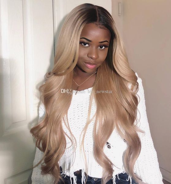 

1b 18# ash blonde lace front wig silky straight brazilian virgin human hair 150% density bleached knots pre plucked with baby hair, Black;brown