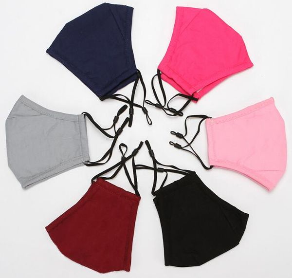 

solid color face masks dust proof washable reusable recycling simple fashion decent cotton face mask by dhl, Black