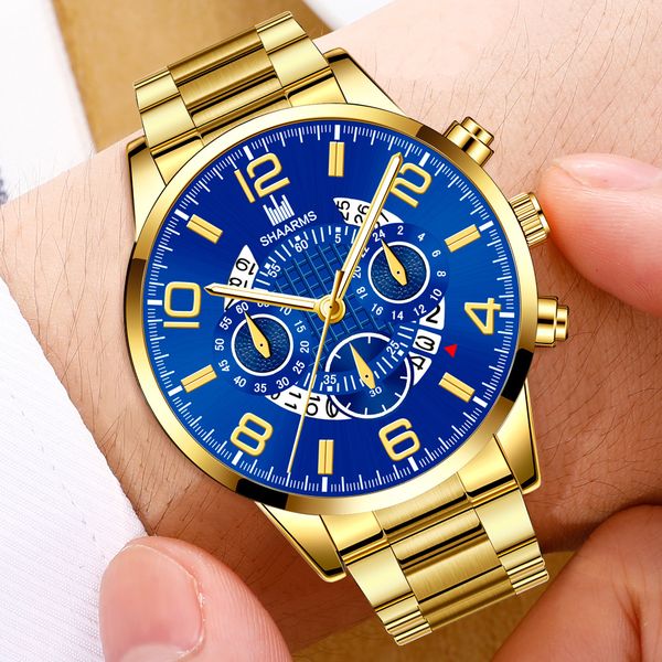 

european and american fashion high-end mens fashion quartz watch steel band simple decoration trendy watch wholesale watch with calendar mal, Slivery;brown