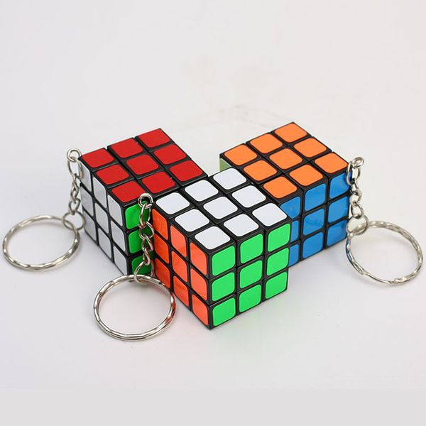 Portachiavi con cubi magici 3x3x3 3CM Ciondolo con cubi magici Twist Puzzle Giocattoli per bambini Regalo Cubo magico