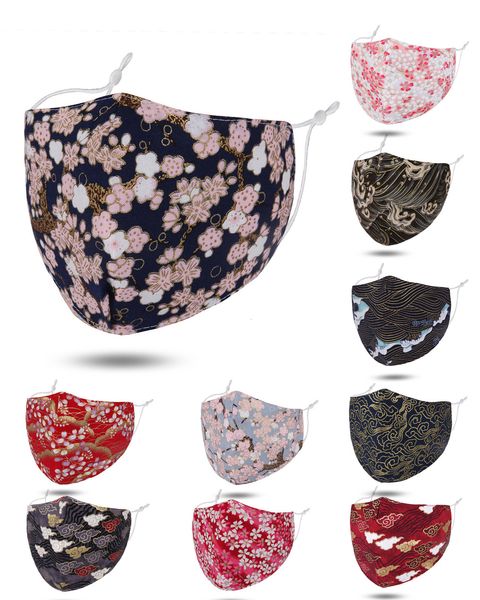 

shields, 6ioi2020pm2.5 dustproof face cotton washable classic style printed masks for men and women