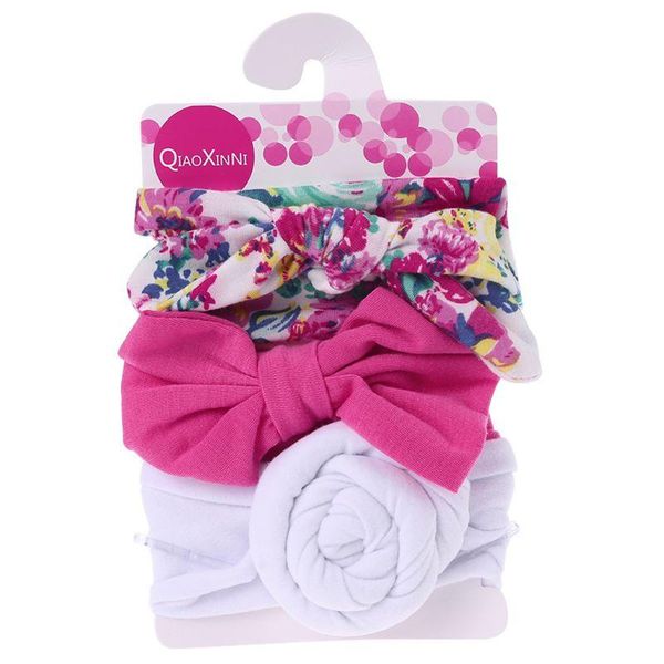 

hair accessories 3 pcs/set floral bows baby headband dot bowknot hairband girl headbands cotton kids band girls, Slivery;white