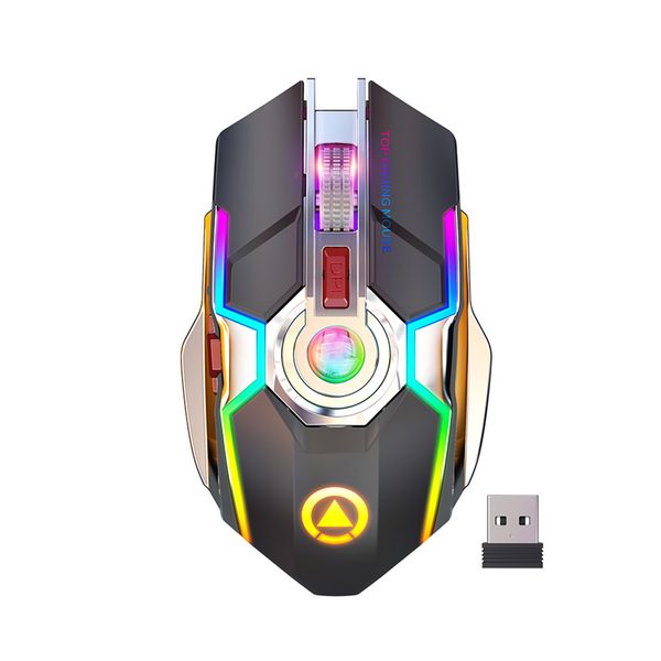 

wireless gaming mouse rechargeable gaming mouse silent ergonomic 7 keys rgb backlit 1600 dpi mouse for lapcomputer pro gamer