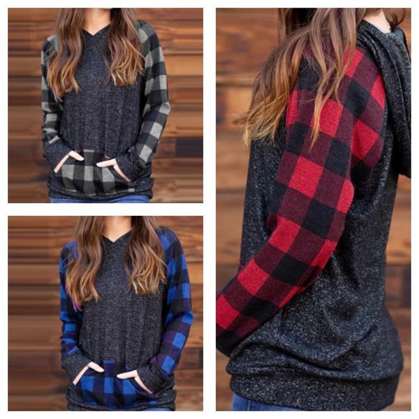 

2020 2021christmas женщины плед пэчворк тенниски толстовки с длинным рукавом hoodie толстовки с капюшоном повседневная пуловер топы женские, White