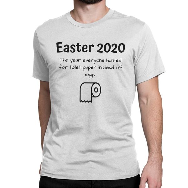 

спорт мужчины t-shirt пасха 2020 туалетная бумага смешная чистый хлопок тройники с коротким рукавом карантин футболка crew neck одежда print