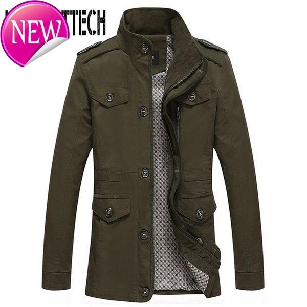 

brand mens jackets new autumn mid aged men business thin jacket outwear jackets coat plus size m-5xl ing, Black