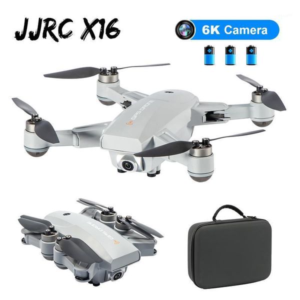 

drones jjrc x16 5g wifi hd camera foldable fpv dual gps 6k optical flow positioning brushless rc racing drone quadcopter rtf w/ bag1