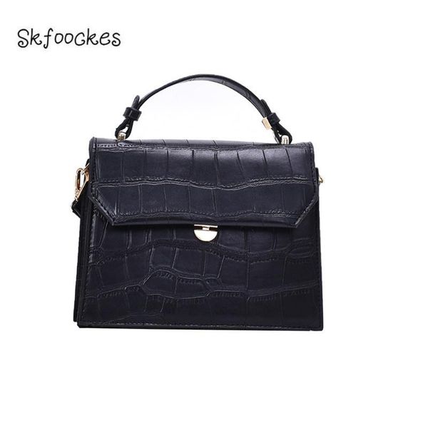 

skfoockes handbags 2020 new all-match handbag fashion shoulder bag stone grain messenger bag small square for women