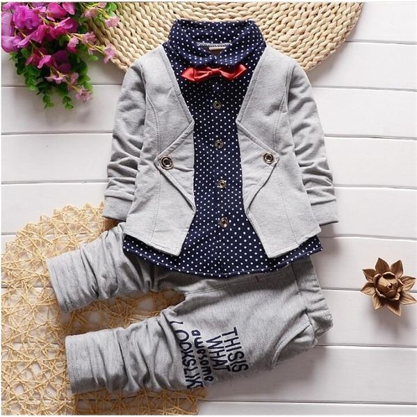 

bibicola baby boys clothing sets newborn boy coat + shirt +pants set cartoon bear suit infant cute outfit set boys clothes set y200323, White