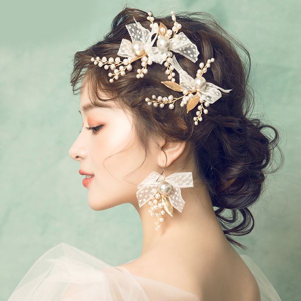 

elegant bridal wedding headdress hairpin ladies handmade imitation pearl hair comb hair accessories jewelry, Golden;silver