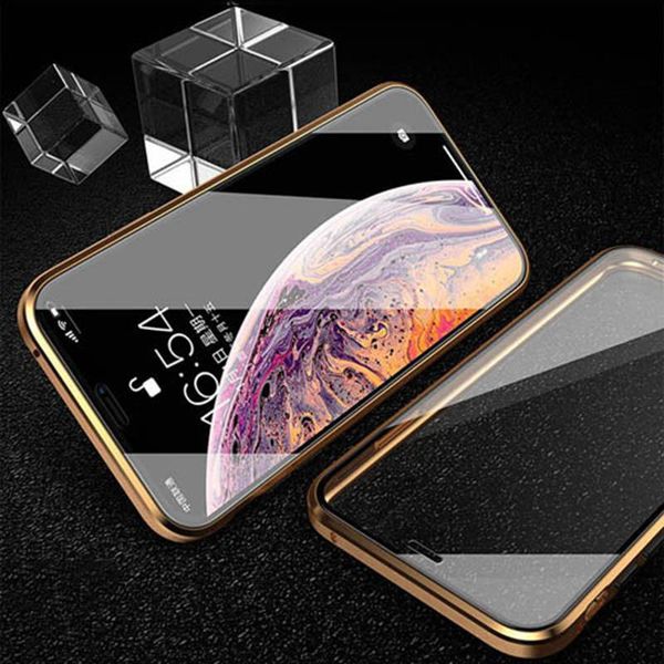 

metal magnetic case for iphone 12 11 pro max 8 7 6s 6 plus xs max xr x magnetic double sided glass h wmtdcf