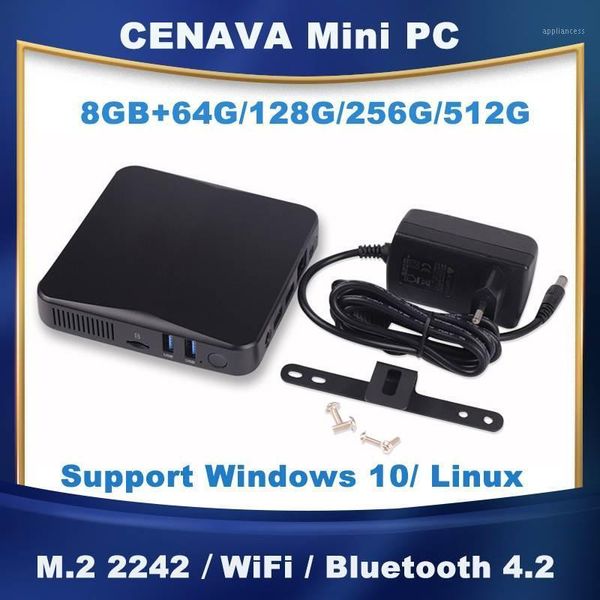 

cenava mini pc p3t 8gb+64g/128g/256g/512g smart tv box intel celeron windows 10 4 core deskcomputer linux pc m.2 2242 wifi1