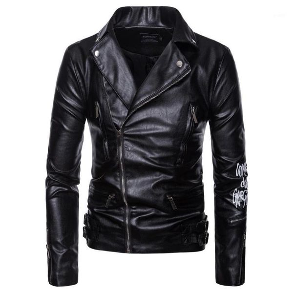 

dropshipping new arrive brand jackets jaqueta de couro masculina fashion motorcycle bike men's leatherzipper coats plus 5xl1, Black