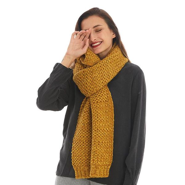 

2021 szalik zimowy winter autumn warm scarf for women, solid color new knitted woolen thick warm scarf for female students, Blue;gray