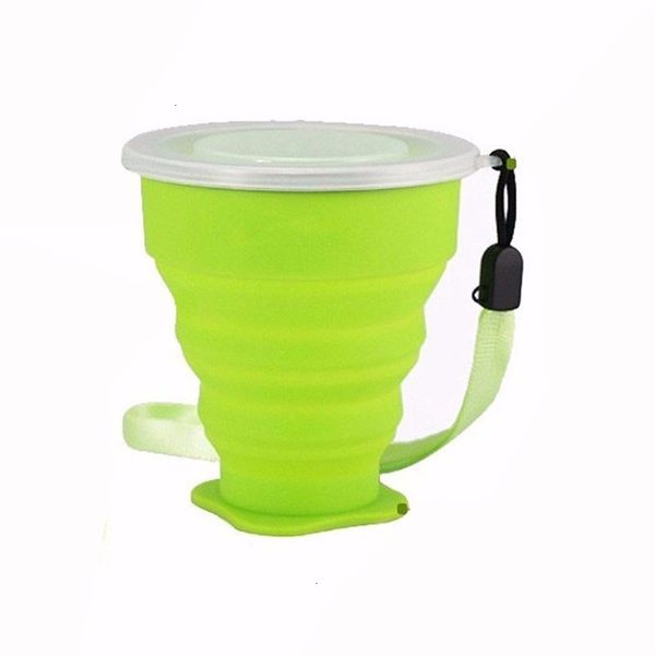 

200ml collapsible silicone retractable telescopic travel folding tea cup with lid outdoor coffee water cups 1 n58tr