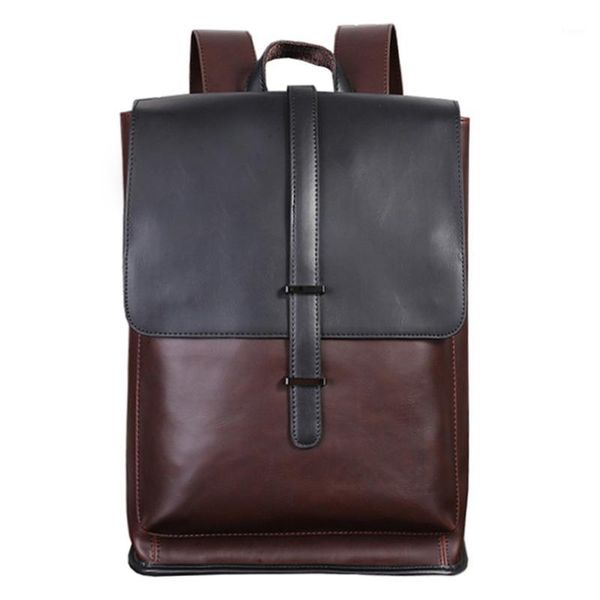 

men's backpack pu leather lapschool bag male travel multifunction backpack fashion casual quality bag1