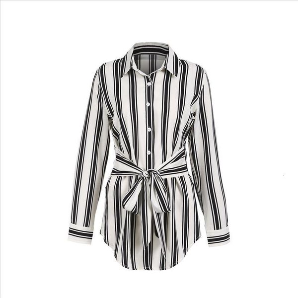 

shirt dress womens summer long sleeve striped casual party mini sundress straight v neck ladies bowknot belt vestidos, Black;gray