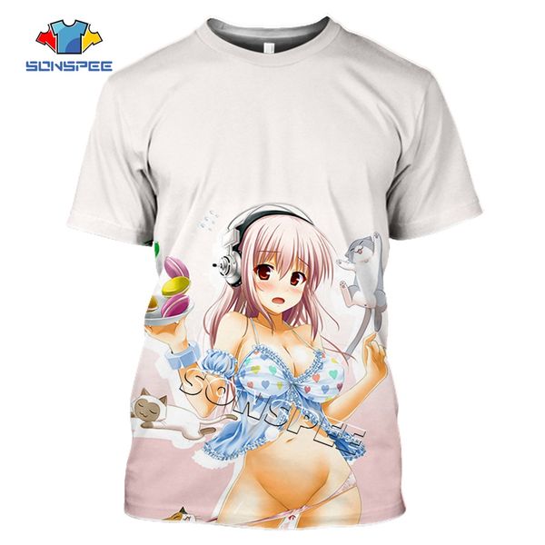 

anime girl men summer homme pullover 3d print shirts aesthetic anime kawaii men clothing