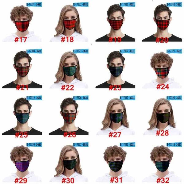 

for fashion kids 3d plaid face ice silk dustproof mouth windproof washable reusable protective designer mask cyz2612