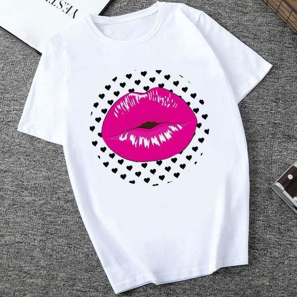 

womens t shirt red lips love printing t shirt basic o neck short sleeved ladies white t shirt kawaii graphic girl