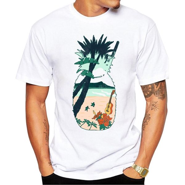 

2019 men's fashion pineapple beach printed short sleeve novelty design cool tee hoodie designers t shirts sweatshirt