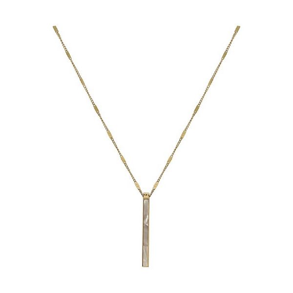 2021 Nuova squisita collana con barra di conchiglia in acciaio al titanio Collana con pendente a barra placcata oro 18 carati
