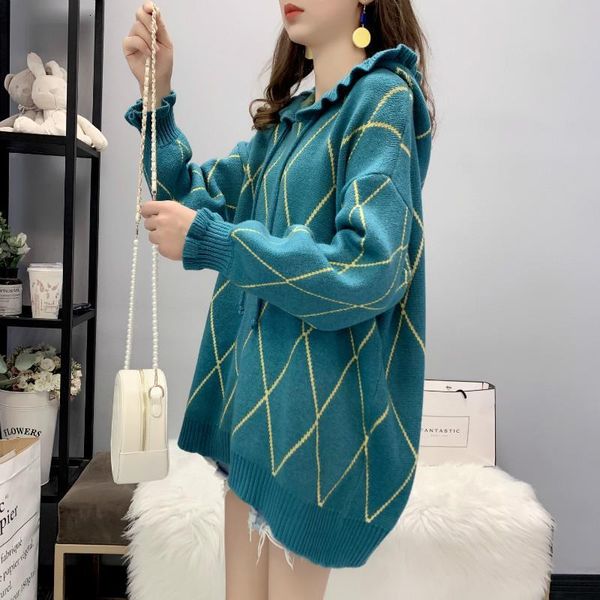 

2021 new women's blouses fashions with hood warm nightgown loose lazy winter woman's jacket qc1p, White;black