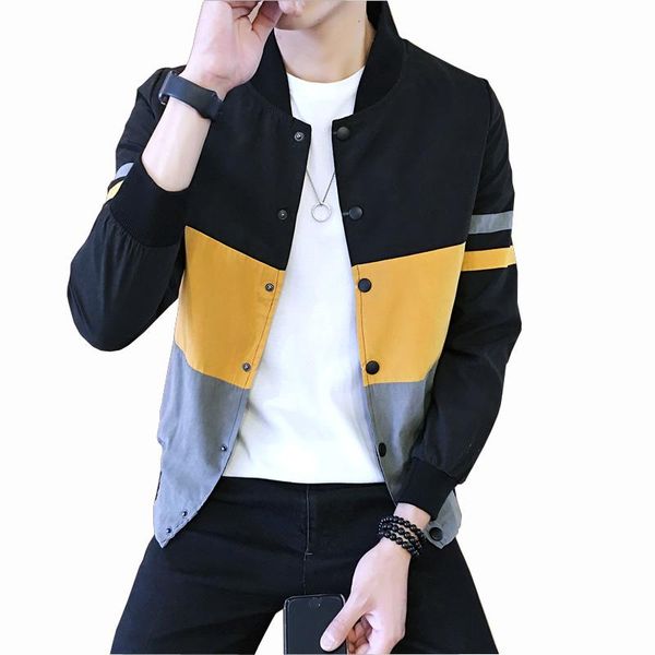 

men jacket fashion new men baseball coat spliced zipper men's jacket autumn & spring casual jackets fit male coats plus size 5xl, Black;brown