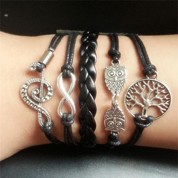 

factoryhy92for charm bohemian statment jewelry women leather men bracelet pulseras love believe wrap infinity bracelets