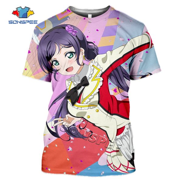 

3d anime girl love live summer idol girl men pullover 3d print shirts graphic graphic plus size men clothing