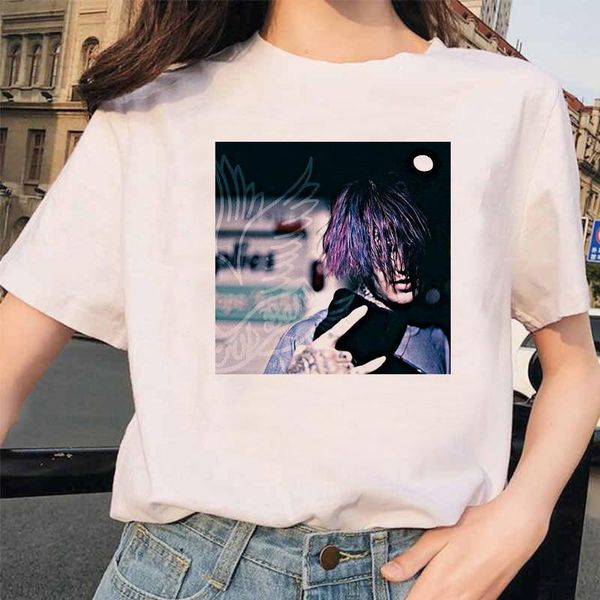 

90s graphic lil peep tshirt harajuku hip hop t shirts women cry baby ullzang fashion t shirt hell boy streetwear tees female bbycwp, White