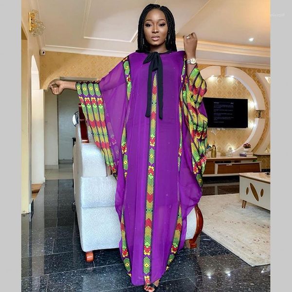 

african dress for women african clothes fashion super size chiffon loose long dashiki traditional party dress for lady1, Red