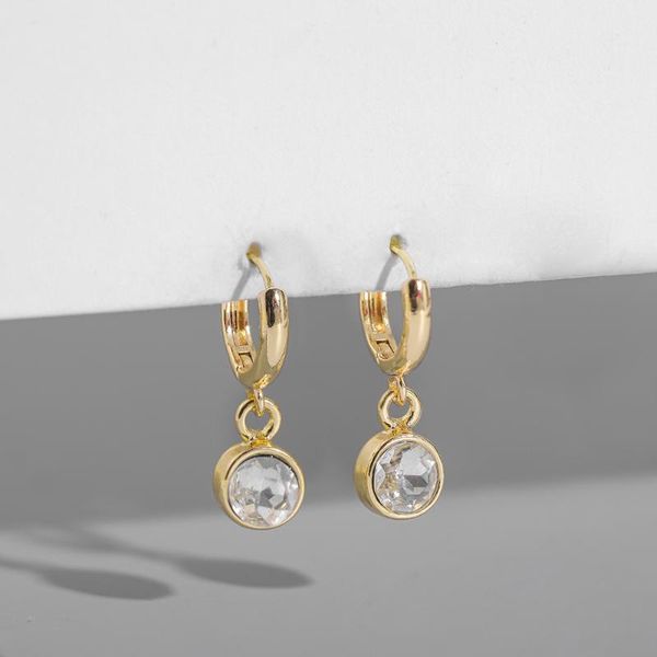 

hoop & huggie fashion crystal pendant earrings for women elegant multicolor enamel small circle statement jewelry, Golden;silver