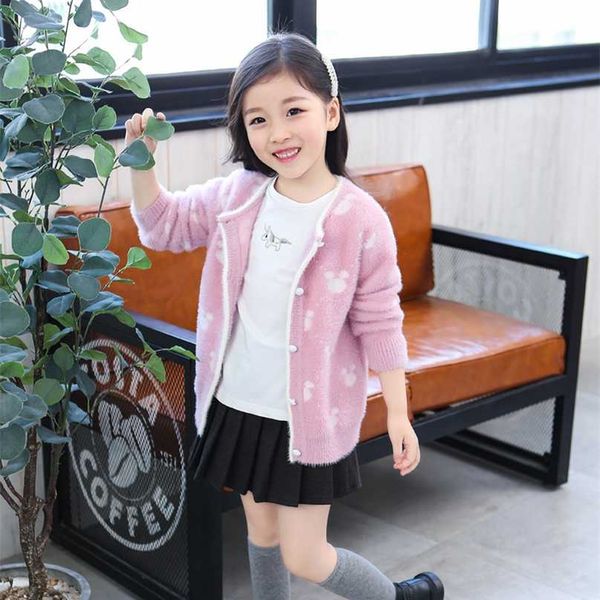 

children sweaters girls cardigans fashion winter clothing 211227, Blue