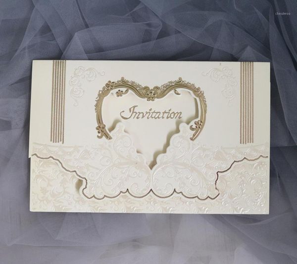 

hollow heart business invitation card greeting cards customize party supplies1