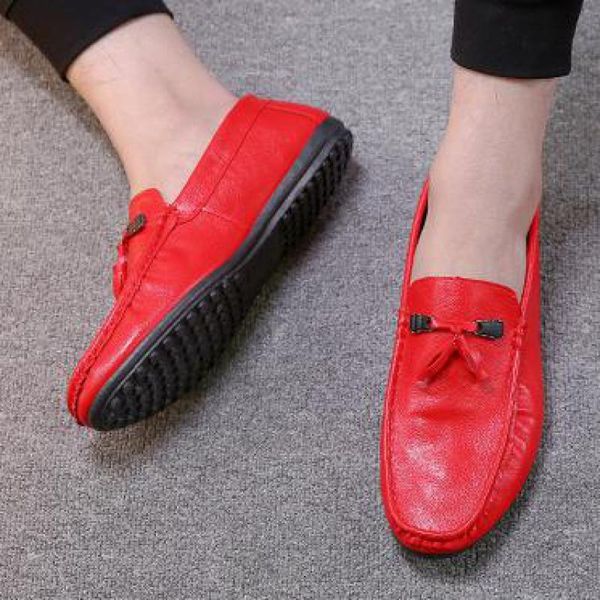 

мокасины мужские red bottom кисточкой мокасины мягкая кожа обувь мужчины поскользнуться на вождения обувь дышащая light повседневный fringe, Black