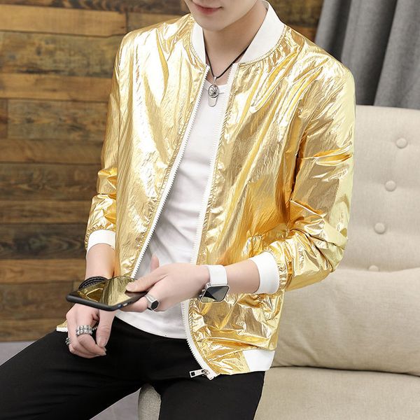 

2021 new new fine spring short silver beautiful leather of men jacket ukzl, White;black