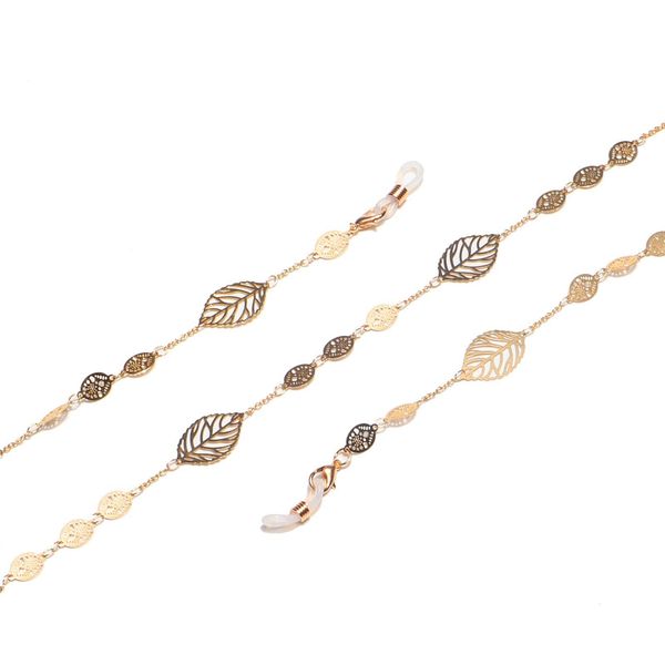 

2020 gold color hollow leaf mask chain neck strap fashion women sunglasses chain glasses accessories h qylumj