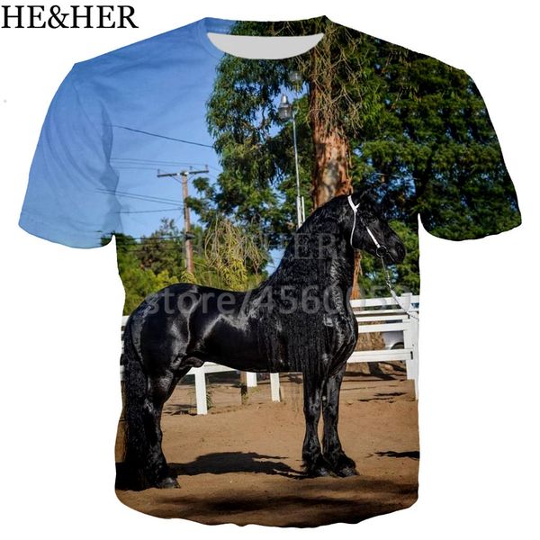 

new popular horse racing cartoon 3d print shirts anime harajuku kawaii men clothing