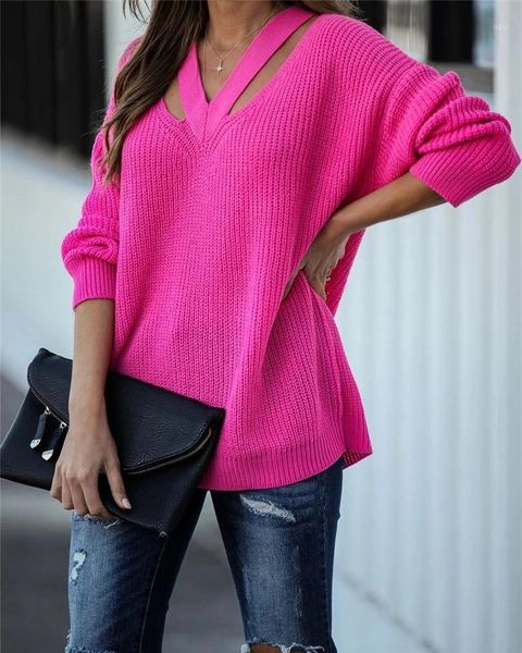 

v-neck casual women's pullover sweater knit sweater pure color pullover winter new style1, White;black