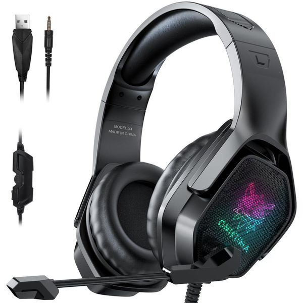 

onikuma x4 rgb wired gaming headphone cable length about 22m