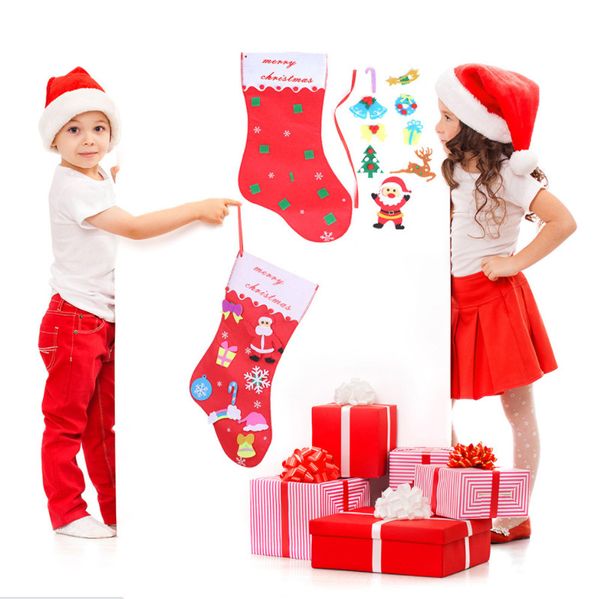 L'ultima dimensione di 44 cm, calze natalizie, stile vecchio colore fai-da-te, decorazioni natalizie, ornamenti per alberi di Natale, spedizione gratuita