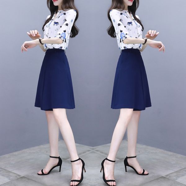 

широкие ноги шорт костюм женщин лето 2020 новое модное похудению юбка темперамент шифон рубашка из двух частей костюма брюки suitshorts брюк, Gray